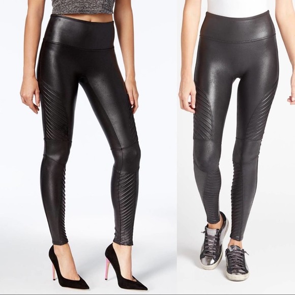 SPANX Pants - Spanx Faux Leather Moto Leggings Black M